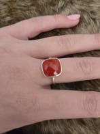 Ring zilver met Carnelian, Sieraden, Tassen en Uiterlijk, Kettingen, Nieuw, Oranje, Ophalen of Verzenden, Met edelsteen