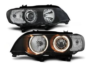 Angel Eyes koplampen Black geschikt voor BMW X5 E53, Verzenden, Nieuw, BMW