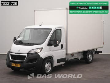 Peugeot Boxer 165PK Laadklep Bakwagen Airco Cruise Camera St, Stof, Gebruikt, Euro 6, Wit