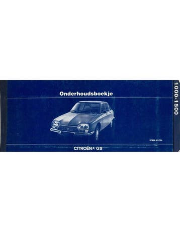 1978 CITROËN GS GARANTIE & ONDERHOUDSBOEKJE NEDERLANDS, Auto diversen