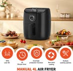Airfryer - heteluchtfriteuse - 4L - 1500W - Zwart, Witgoed en Apparatuur, Airfryers, Verzenden, Zo goed als nieuw
