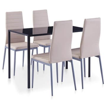 vidaXL 5-delige Eethoek cappuccino, Verzenden, Nieuw