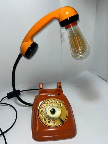 Tafellamp - PVC, messing, metaal - Telefoon uit de jaren 60