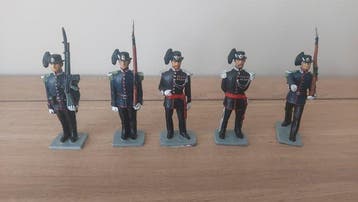onbekend - Figuur - Set van 5 tinnen soldaatjes (5) - Lood,, Nieuw