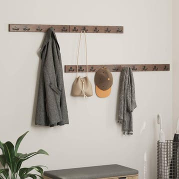 vidaXL Hanger Bruin 60 x 7 x 8 cm Massief Gerecycled Hout, Kleding | Dames, Kledinghangers, Verzenden, Nieuw