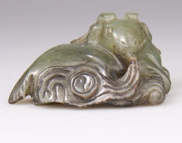 Statue Chine Sculpture Chinese Carving Jade Animal - Jade, Antiek en Kunst