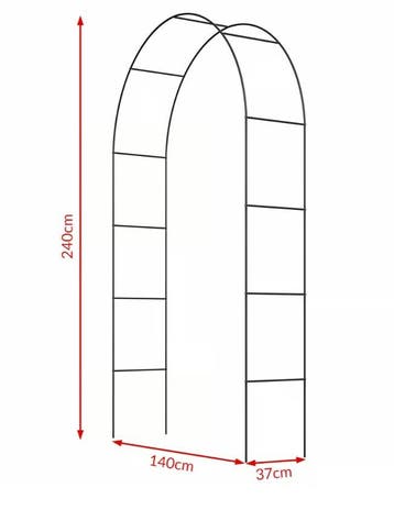 Rozenboog Set van 4 Zwart 240x140x37cm (Tuinbogen pergola), Verzenden, Nieuw