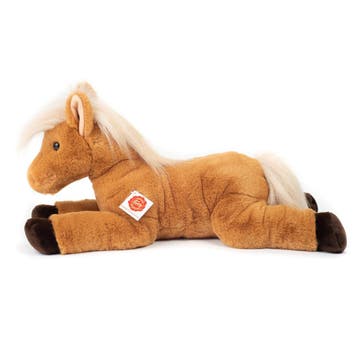 Knuffel paard liggend - pluche - lichtbruin - 48 cm, Kinderen en Baby's, Speelgoed | Knuffels en Pluche, Verzenden, Nieuw