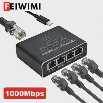 Gigabit Ethernet Splitter 1000Mbps - Breid uw netwerk uit na, Verzenden, Nieuw