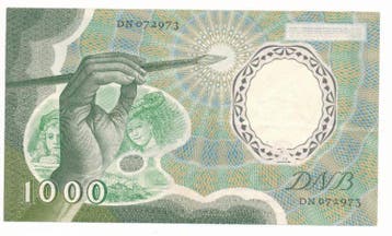 Nederland 1000 gulden 1956 Rembrandt Zeer fraai +, Ophalen of Verzenden, 1000 gulden, Los biljet