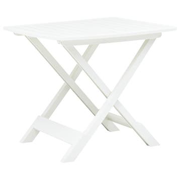 vidaXL Tuintafel inklapbaar 79x72x70 cm kunststof wit, Verzenden, Nieuw, Kunststof