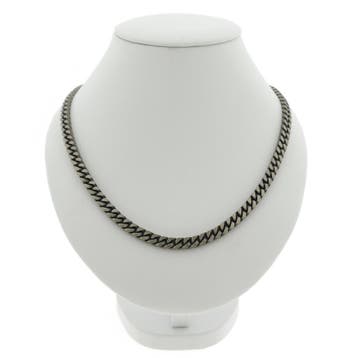 Zilveren robuuste gourmetschakel ketting, Sieraden, Tassen en Uiterlijk, Kettingen, Ophalen of Verzenden, Gebruikt, Zilver, Zilver
