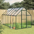 vidaXL Tuinkas met basisframe 334x169x195 cm aluminium groen, Tuin en Terras, Kassen, Verzenden, Nieuw