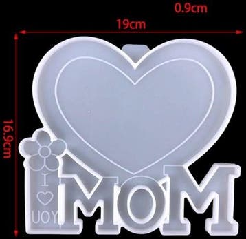 Siliconenmal Fotolijstje Love Mom Epoxy resin 16 cm per stuk, Ophalen of Verzenden, Nieuw
