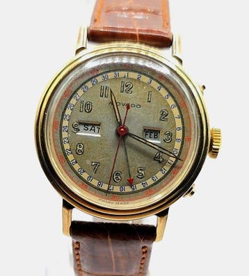 Movado - 9K Armbanduhr - Triplekalender Tag + Tagnamen +, Nieuw
