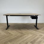 verstelbaar bureau met persoonlijke lade 180x80 cm, natuur, Ophalen of Verzenden, In hoogte verstelbaar, Gebruikt