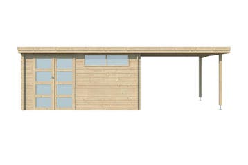 Woodlands Blokhut Oregon met Overkapping 715 x 295 cm, Nieuw