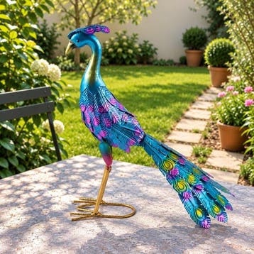Decoratief ornament - Elegant Peacock Sculpture Outdoor