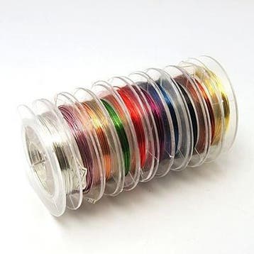 10 rolletjes metaaldraad in verschillende kleuren  0,4mm, Ophalen of Verzenden, Nieuw, Kraal