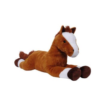 Hippos paard knuffel - pluche - lichtbruin/wit - 90 cm, Verzenden, Nieuw