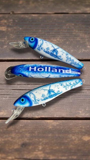 ErnieCC 6 Delfs-blauw - Snoek Crankbait - Custom Painted, Ophalen of Verzenden, Nieuw, Haak