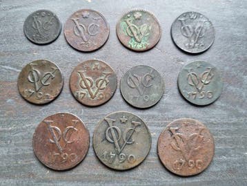 Nederland. Voc duiten 1734/1790 11 stuks (Zonder