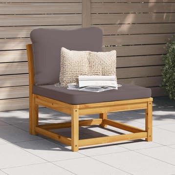 vidaXL Tuinbank met kussens massief acaciahout, Tuin en Terras, Verzenden, Nieuw, Hardhout