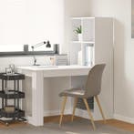 vidaXL Bureau met plank met opslag Wit 122 x 67 x 145 cm, Verzenden, Nieuw