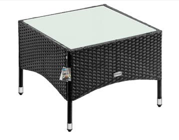 Polyrotan Bijzettafel Zwart 58x58x42cm (Meubelen, Interieur), Verzenden