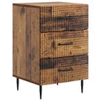vidaXL Nachtkastje met lade Oud hout 43 x 41 x 66,5 cm, Minder dan 45 cm, Verzenden, Nieuw, 55 tot 70 cm