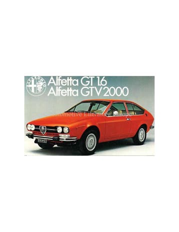 1977 Alfa Romeo Alfetta GT/V Brochure Nederlands, Nieuw, Alfa Romeo, Author