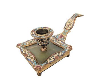 Magnifique Bougeoir cloisonné - Taperstick (kleine blaker, Antiek en Kunst