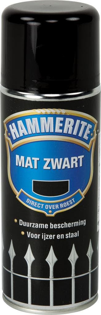 Hammerite metaallak mat 400 ml, zwart, spuitbus, Doe-het-zelf en Verbouw, Verf, Beits en Lak, Verzenden, Nieuw