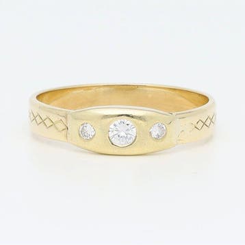 Ring - 14 karaat Geel goud Diamant (Natuurlijk), Nieuw