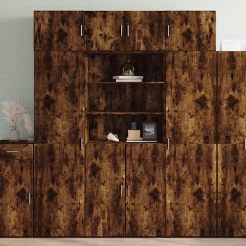 vidaXL Opbergkast 80x42,5x225 cm bewerkt hout gerookt, Verzenden, Nieuw, Minder dan 100 cm, 25 tot 50 cm