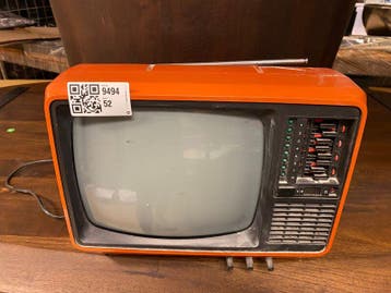 Draagbare zwart-wittelevisie, Erres, 126131/14Z, oranje, Nieuw