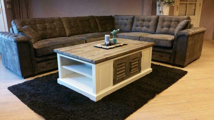 !Ruim Aanbod Landelijke Industriele Banken Gratis Bezorging!, Huis en Inrichting, Banken | Bankstellen, Nieuw, Leer, Stof, Ophalen of Verzenden