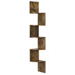 Wandplank wandrek zigzag 123x19,5x19,5 cm walnoot, Verzenden, Nieuw