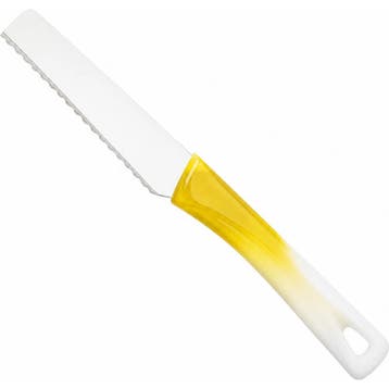 RÖR Solingen Broodmes 10 cm met Bi-Color wit/gele handgreep, Ophalen of Verzenden, Nieuw, Kunststof