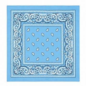 Bandana Zakdoek 55x55cm – Paisleyprint – Lichtblauw, Nieuw