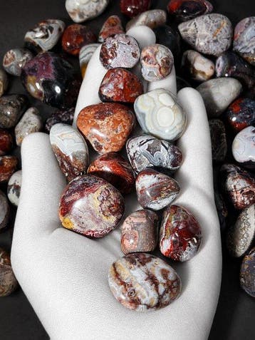 ***GEEN MINIMUMPRIJS*** Crazy Lace Agate Trommelstenen – 1