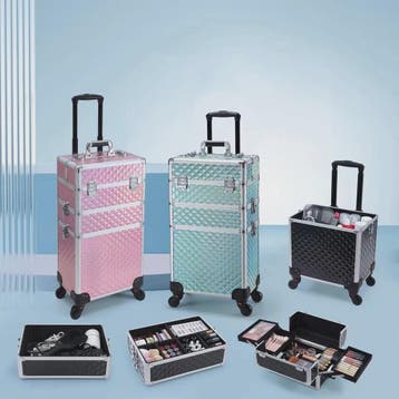 3-in-1 Make-up Trolley Koffer op Wielen - Verwijderbaar & Af, Verzenden, Nieuw