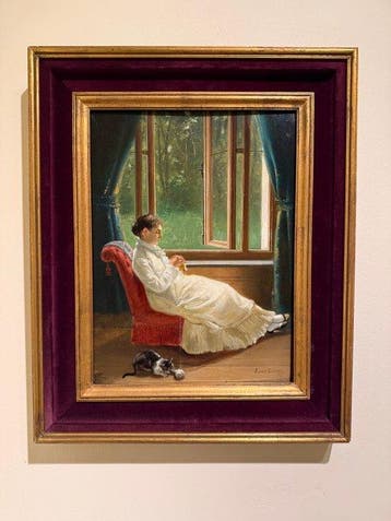 Louis Lampe (1840- na 1898) - The Knitter