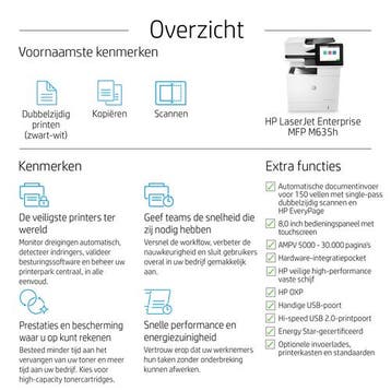 HP - Enterprise MFP M635h (7PS97A), Zwart-en-wit printen, Gebruikt, Printer, HP