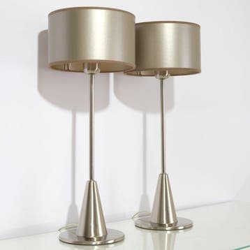 Tafellamp - Metaal - RVS - Twee tafellampen