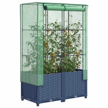 vidaXL Plantenbak verhoogd met kashoes 80x40x138 cm, Verzenden, Nieuw, Kunststof