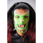 Groene heksen masker doorzichtig - Halloween maskers, Ophalen of Verzenden, Nieuw