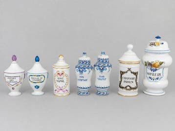 Apothekerspot (7) - Porselein - 7 potten van de apotheek