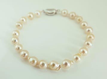 Zonder minimumprijs - Armband Zilver Parel - Akoya parel,, Nieuw