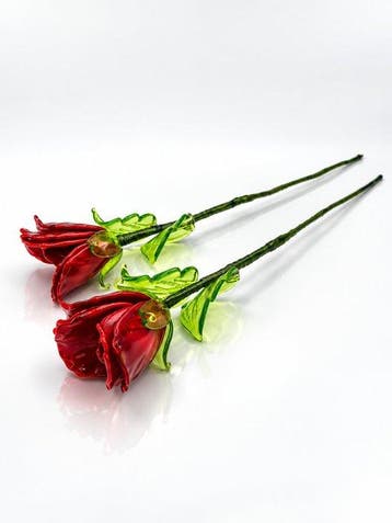 sculptuur, Rose Di Murano - 30 cm - Murano-glas, Antiek en Kunst
